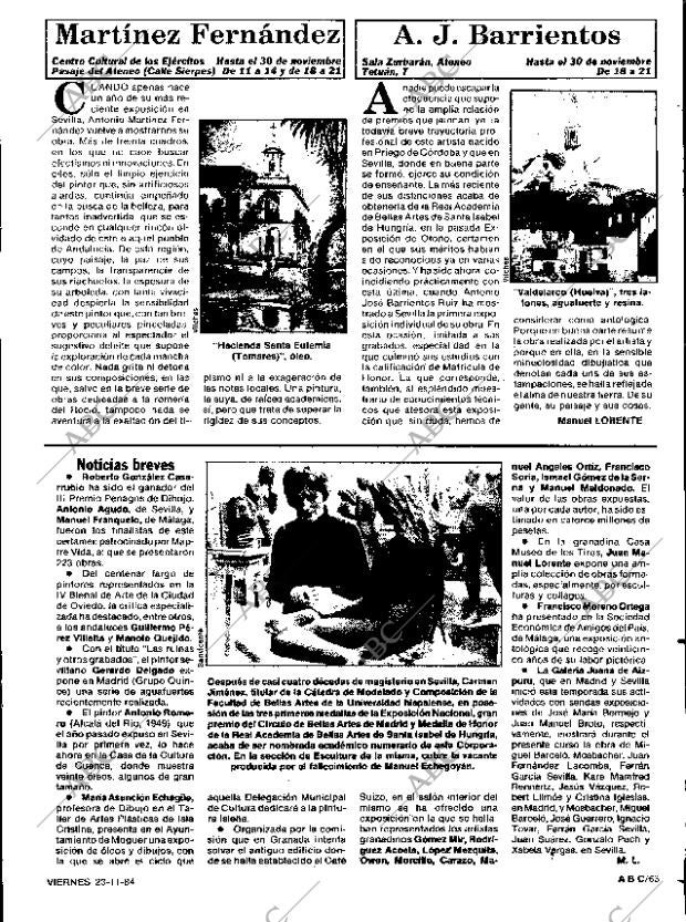 ABC SEVILLA 23-11-1984 página 63