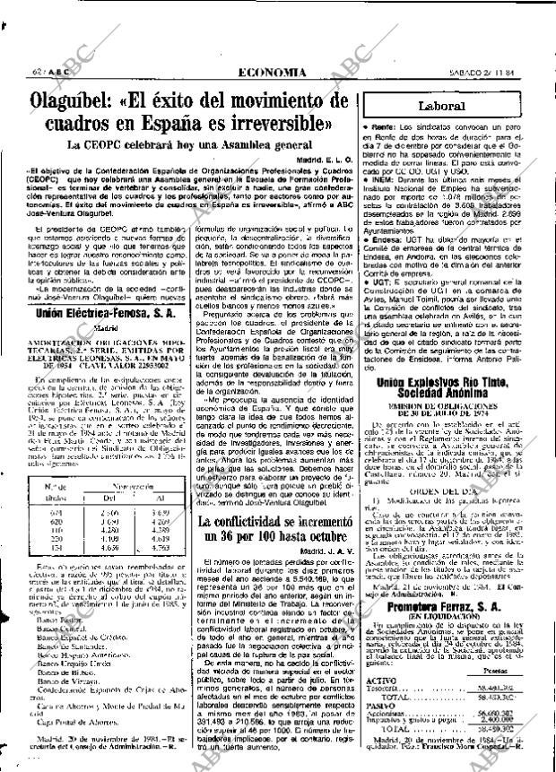 ABC MADRID 24-11-1984 página 62