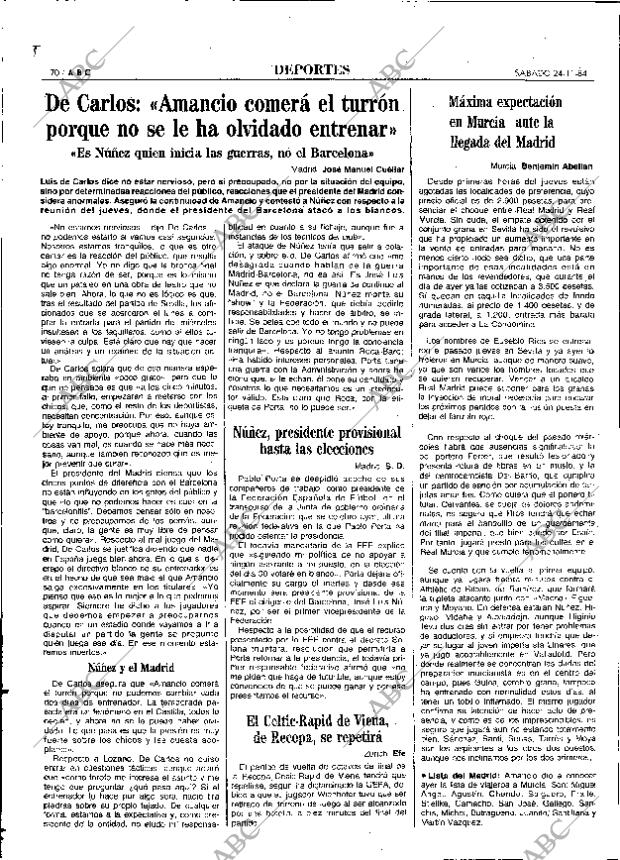 ABC MADRID 24-11-1984 página 70