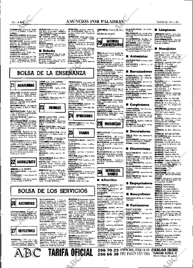 ABC MADRID 24-11-1984 página 86