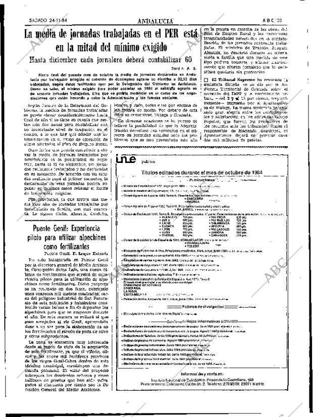 ABC SEVILLA 24-11-1984 página 33