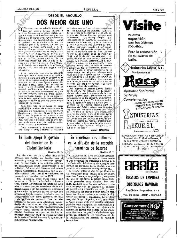ABC SEVILLA 24-11-1984 página 39