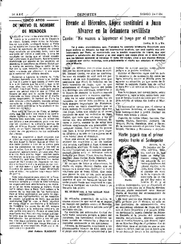 ABC SEVILLA 24-11-1984 página 54