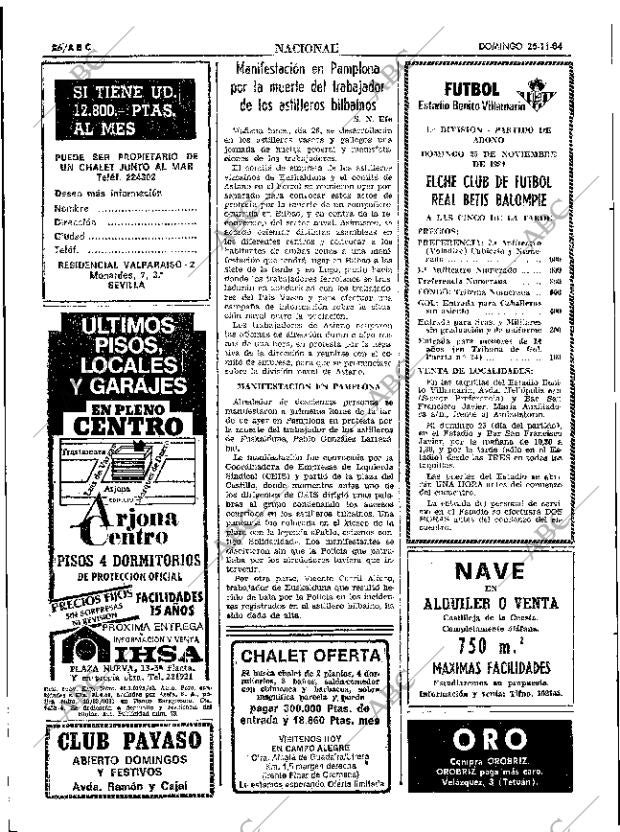 ABC SEVILLA 25-11-1984 página 26
