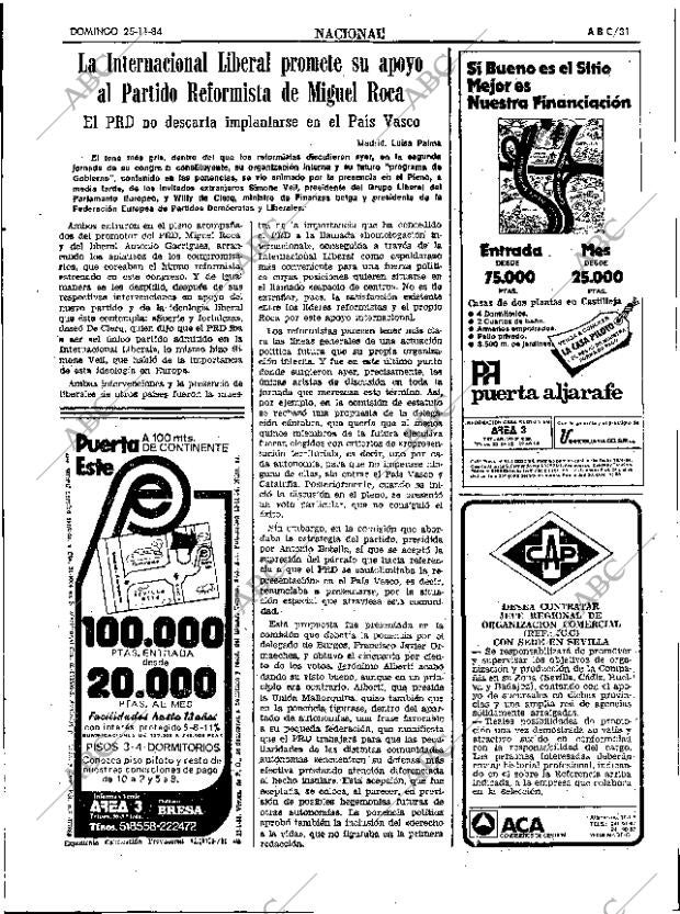 ABC SEVILLA 25-11-1984 página 31