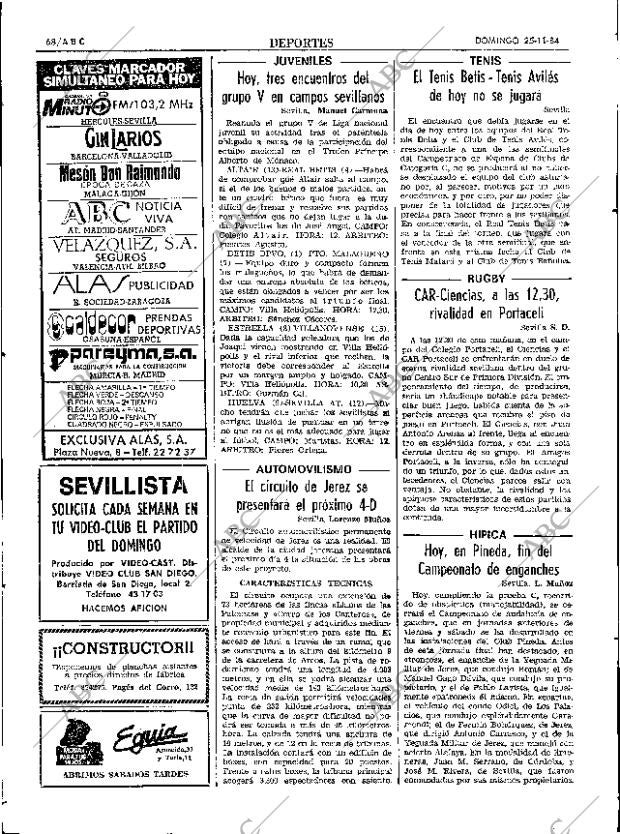 ABC SEVILLA 25-11-1984 página 68