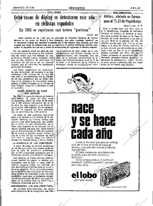 ABC SEVILLA 25-11-1984 página 69