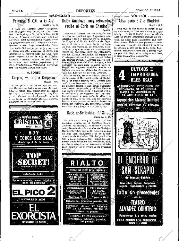 ABC SEVILLA 25-11-1984 página 70