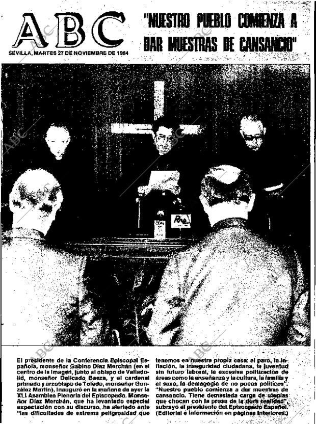 ABC SEVILLA 27-11-1984 página 1