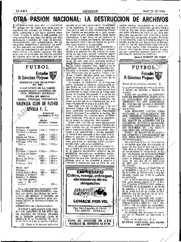 ABC SEVILLA 27-11-1984 página 32