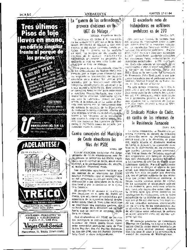 ABC SEVILLA 27-11-1984 página 34