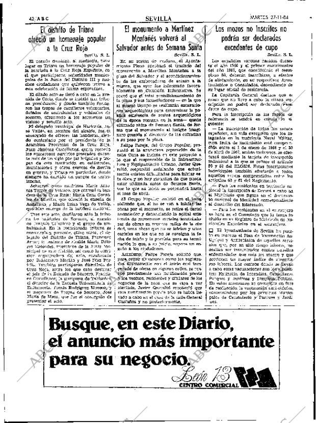 ABC SEVILLA 27-11-1984 página 42