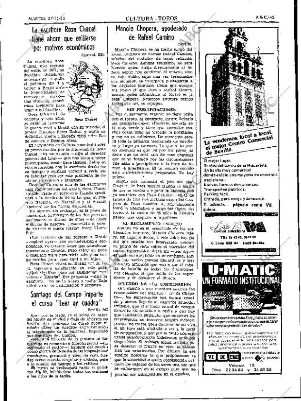 ABC SEVILLA 27-11-1984 página 45