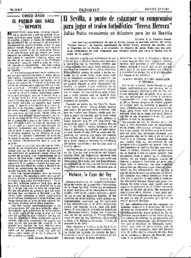 ABC SEVILLA 27-11-1984 página 56