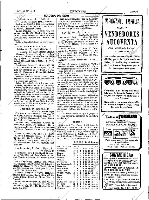 ABC SEVILLA 27-11-1984 página 61