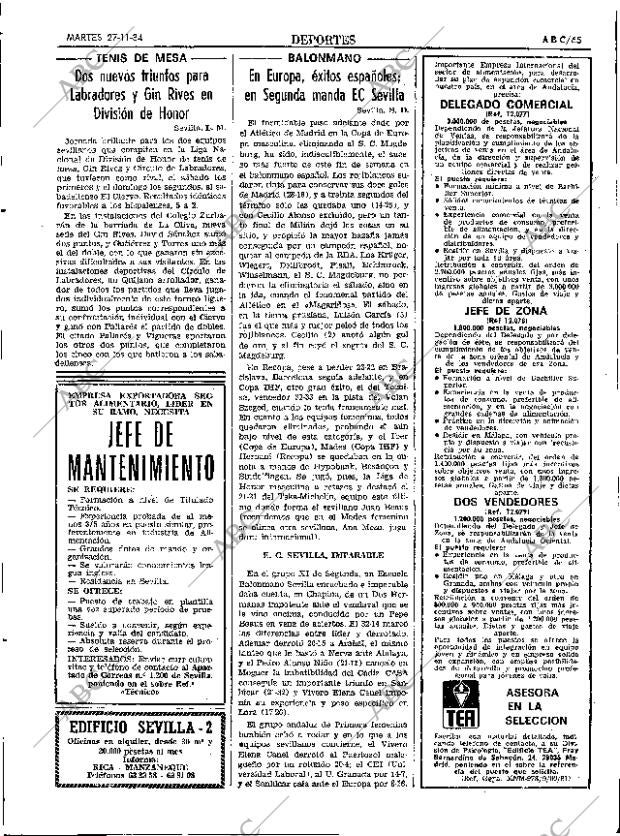 ABC SEVILLA 27-11-1984 página 65