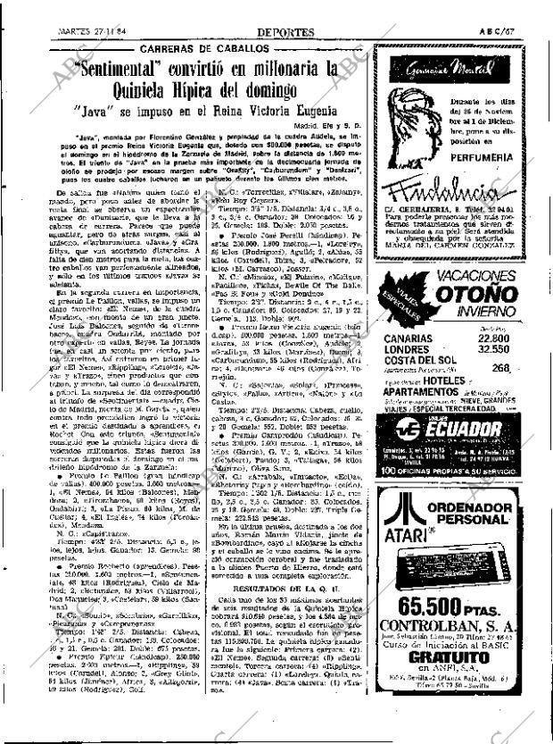 ABC SEVILLA 27-11-1984 página 67