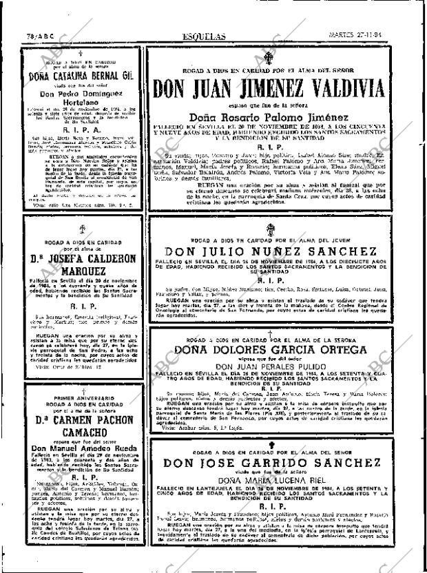ABC SEVILLA 27-11-1984 página 78