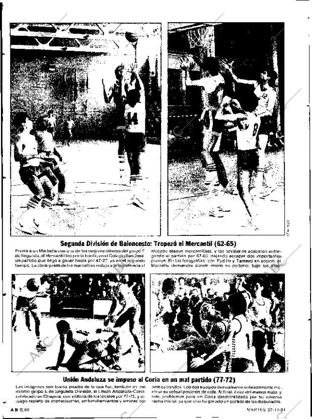 ABC SEVILLA 27-11-1984 página 88