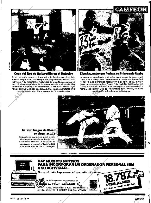 ABC SEVILLA 27-11-1984 página 91
