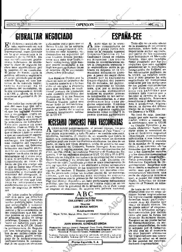 ABC MADRID 28-11-1984 página 15