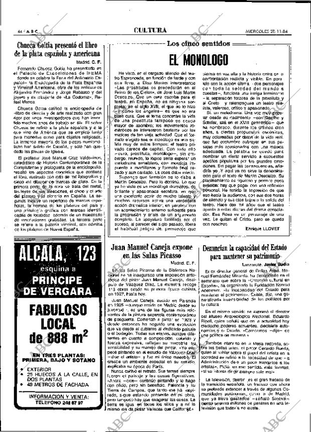 ABC MADRID 28-11-1984 página 44