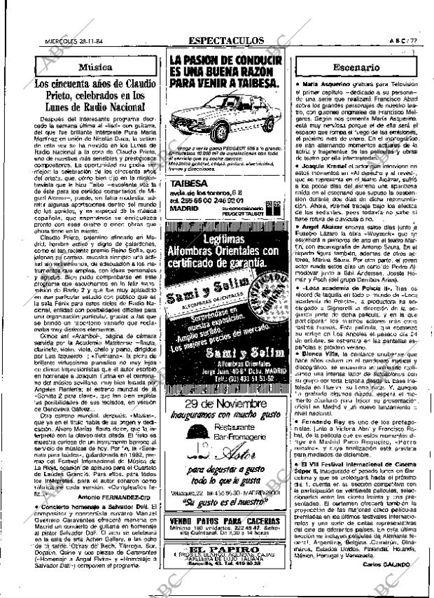 ABC MADRID 28-11-1984 página 77