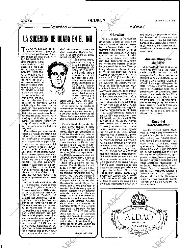 ABC MADRID 30-11-1984 página 16