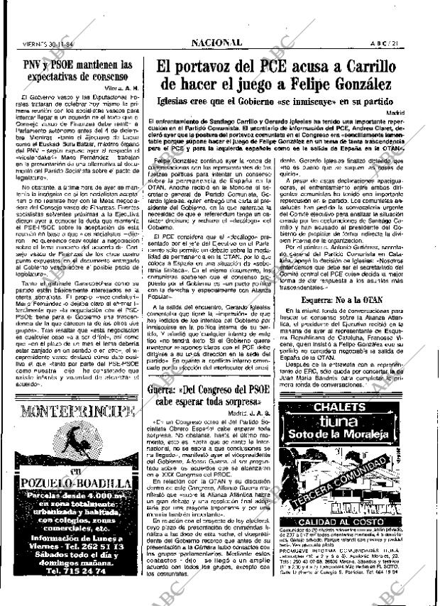 ABC MADRID 30-11-1984 página 21