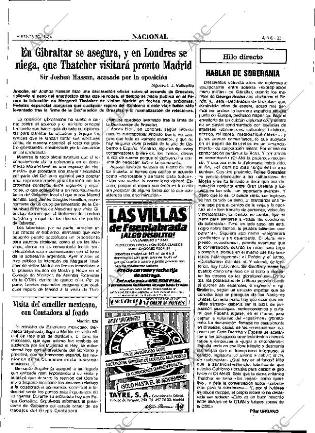 ABC MADRID 30-11-1984 página 23