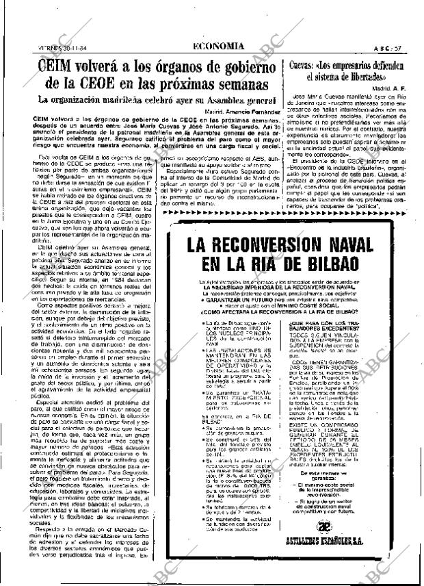 ABC MADRID 30-11-1984 página 57