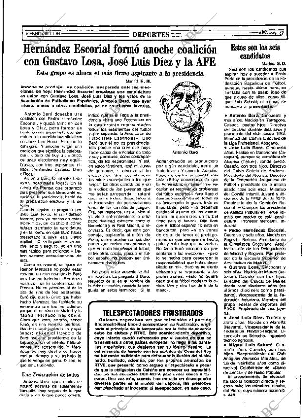 ABC MADRID 30-11-1984 página 67