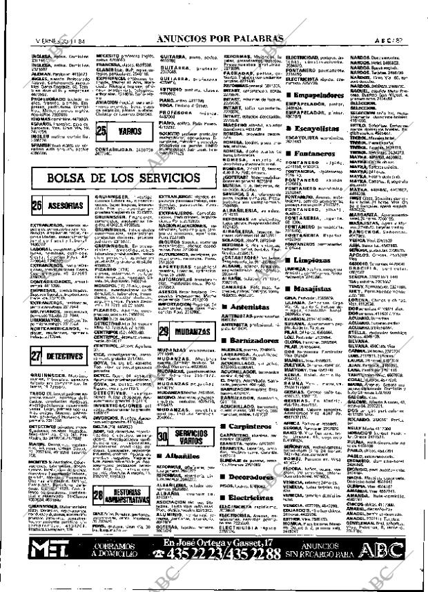 ABC MADRID 30-11-1984 página 87