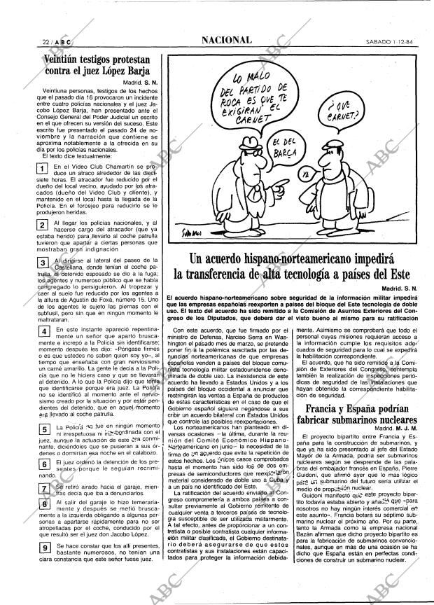 ABC MADRID 01-12-1984 página 22