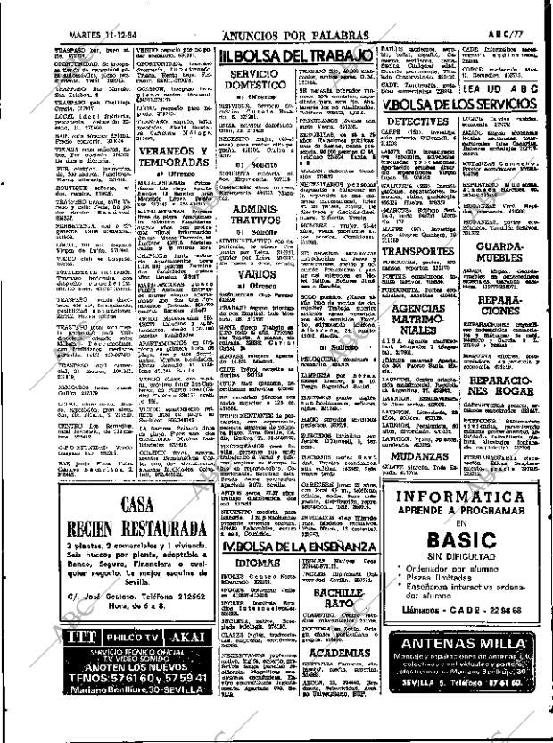 ABC SEVILLA 11-12-1984 página 77