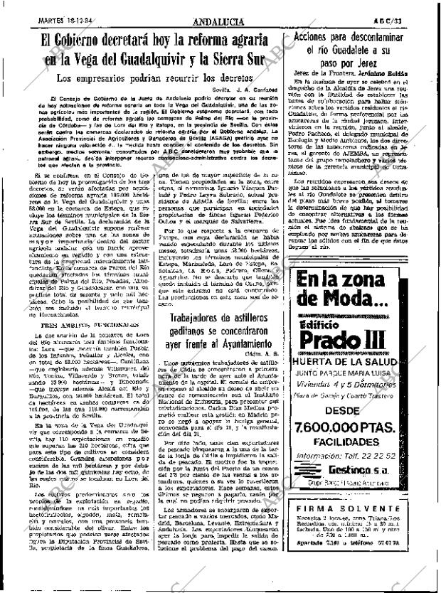 ABC SEVILLA 18-12-1984 página 33