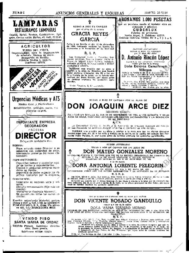 ABC SEVILLA 18-12-1984 página 72