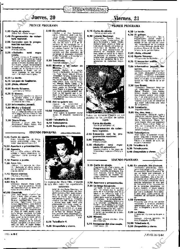 ABC MADRID 20-12-1984 página 110