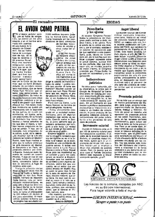 ABC MADRID 20-12-1984 página 20