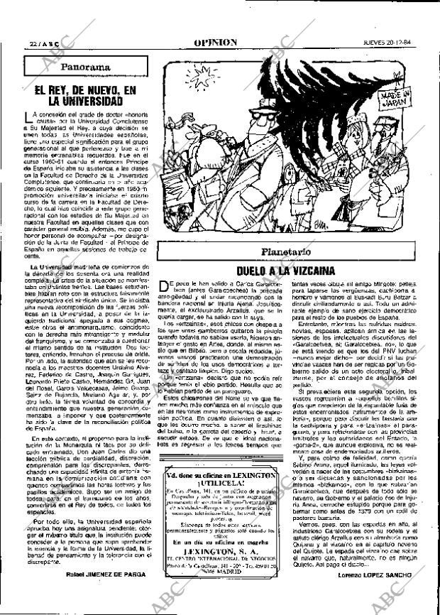 ABC MADRID 20-12-1984 página 22