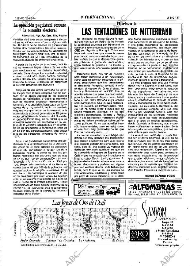 ABC MADRID 20-12-1984 página 37