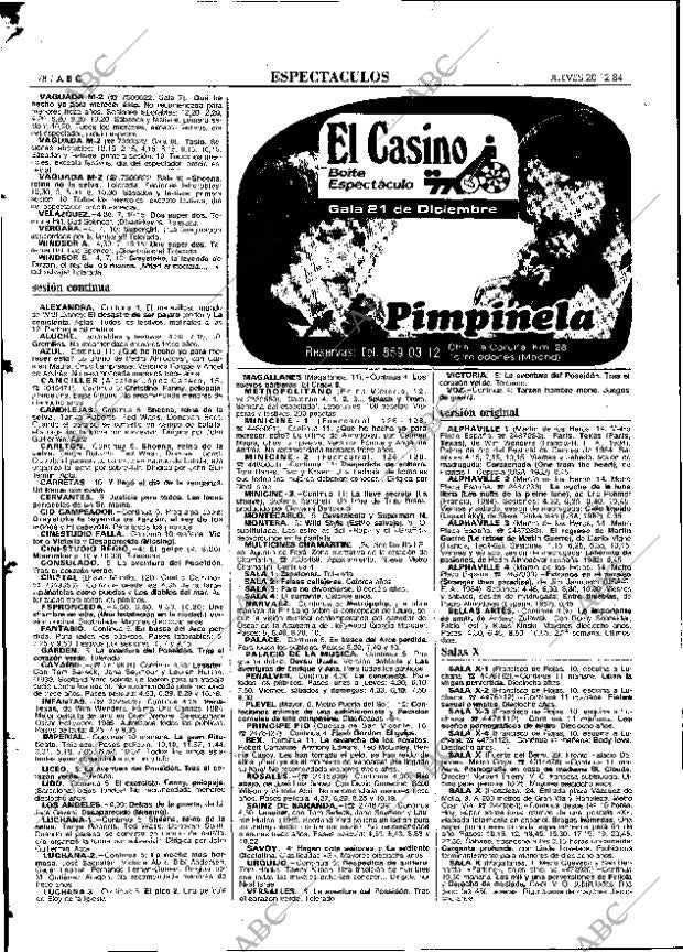 ABC MADRID 20-12-1984 página 78