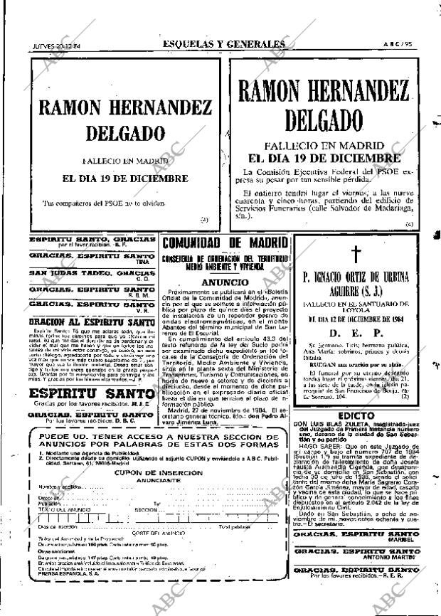 ABC MADRID 20-12-1984 página 95