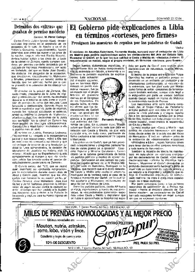 ABC MADRID 23-12-1984 página 22
