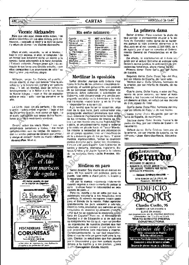 ABC MADRID 26-12-1984 página 14