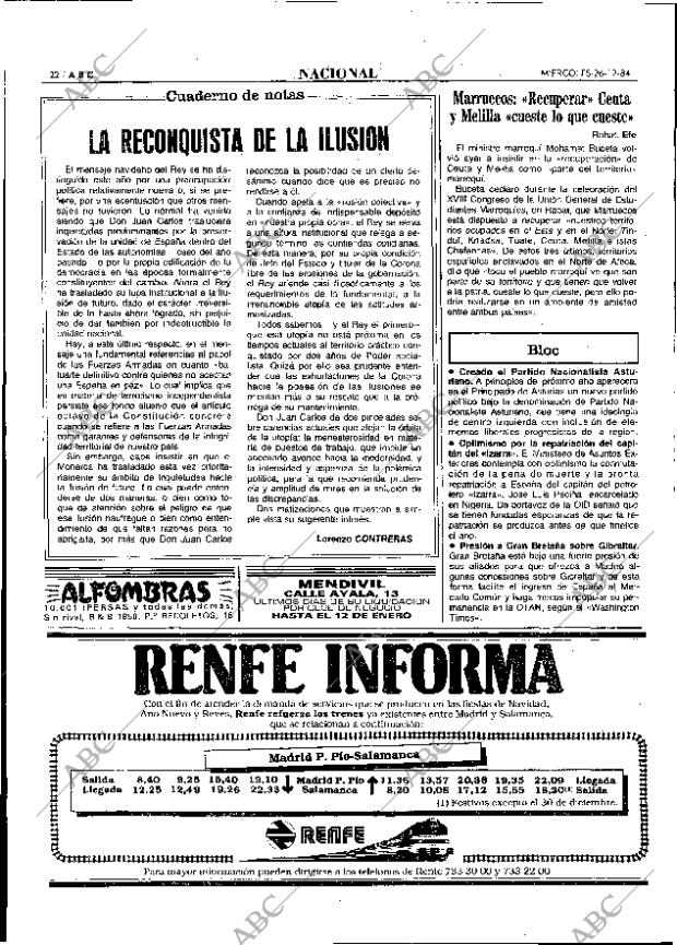 ABC MADRID 26-12-1984 página 22