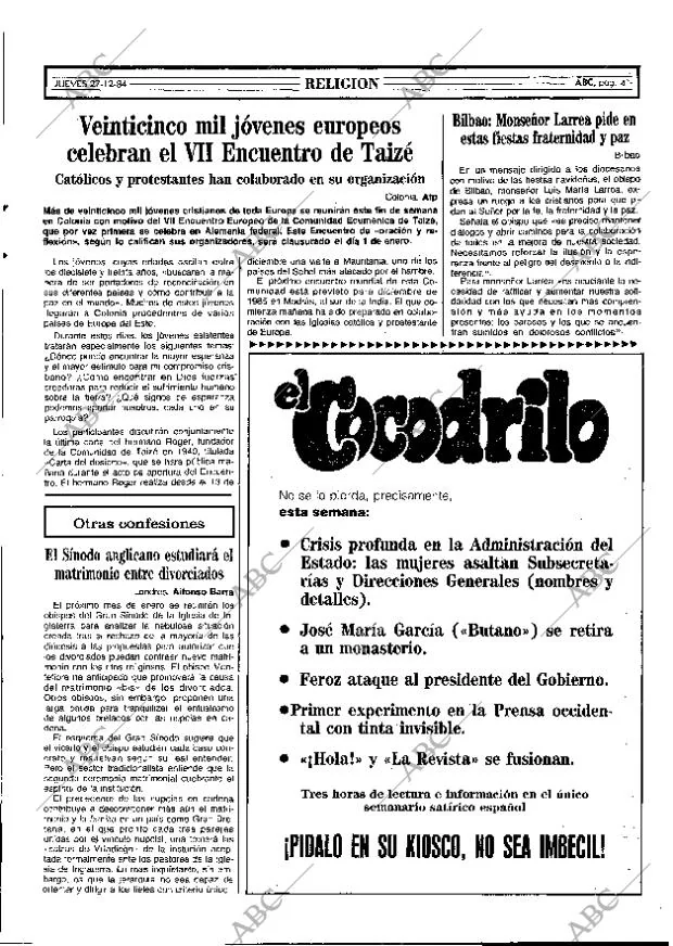 ABC MADRID 27-12-1984 página 41