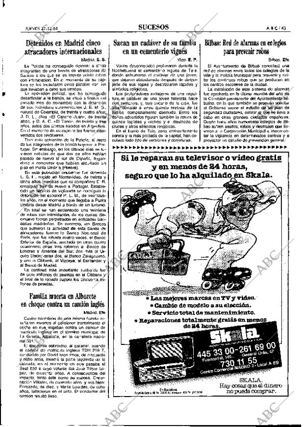 ABC MADRID 27-12-1984 página 43