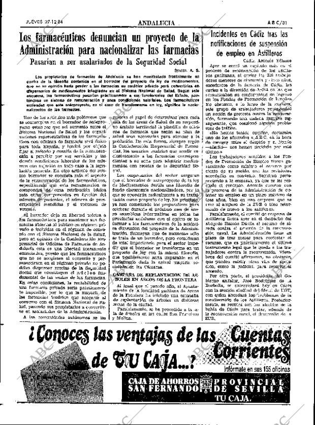 ABC SEVILLA 27-12-1984 página 31