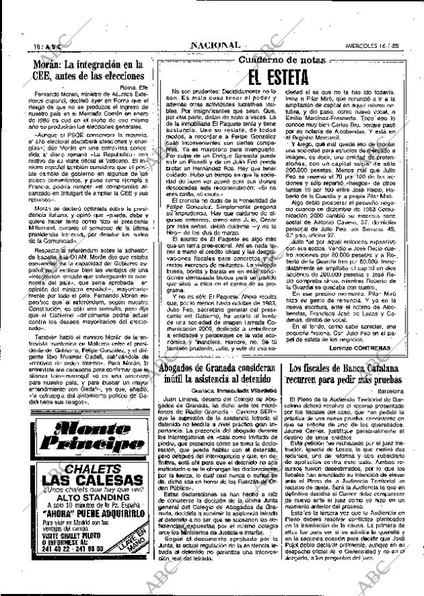 ABC MADRID 16-01-1985 página 18